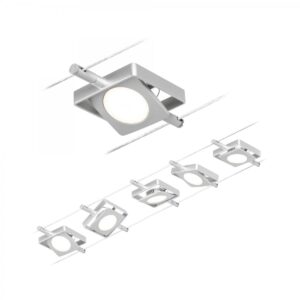 Paulmann MacLED 94420 LED Seilsystem 5 Spots Chrom matt 3000 K 60 VA